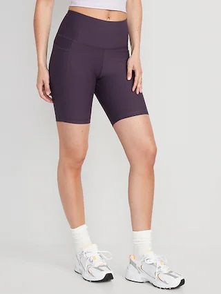 High-Waisted PowerSoft Biker Shorts for Women -- 8-inch inseam | Old Navy (US)