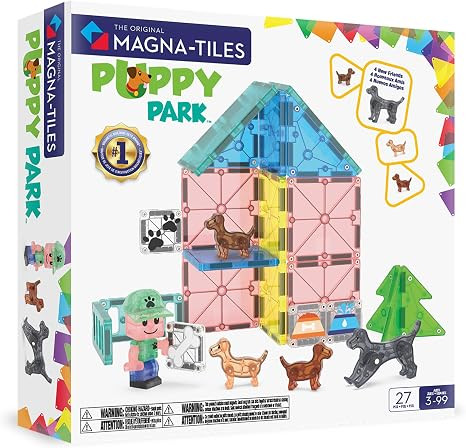 MAGNA-TILES Puppy Park 27-Piece Magnetic Construction Set, The Original Magnetic Building Brand | Amazon (US)