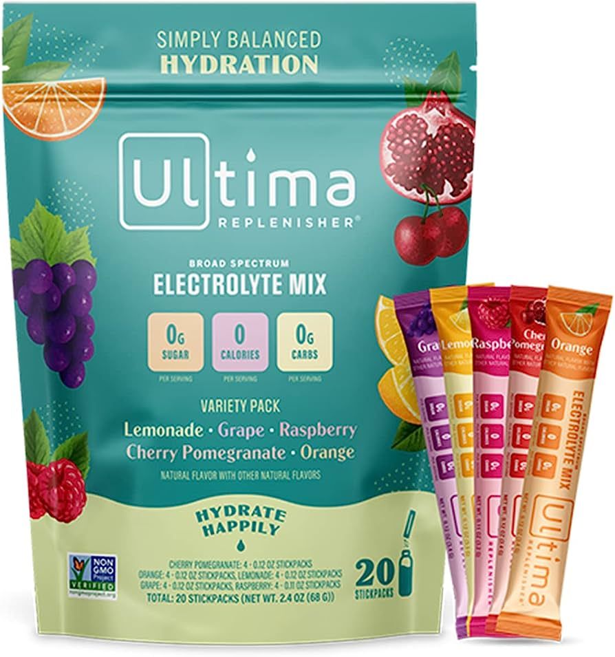 Ultima Replenisher Hydration Electrolyte Packets- 20 Count- Keto & Sugar Free- On the Go Convenie... | Amazon (US)