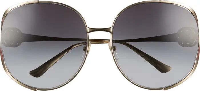 63mm Gradient Oversize Open Temple Round Sunglasses | Nordstrom