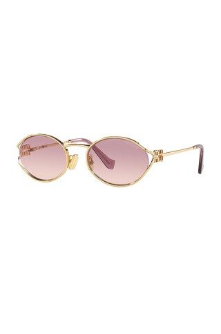 Miu Miu Oval in Gold from Revolve.com | Revolve Clothing (Global)
