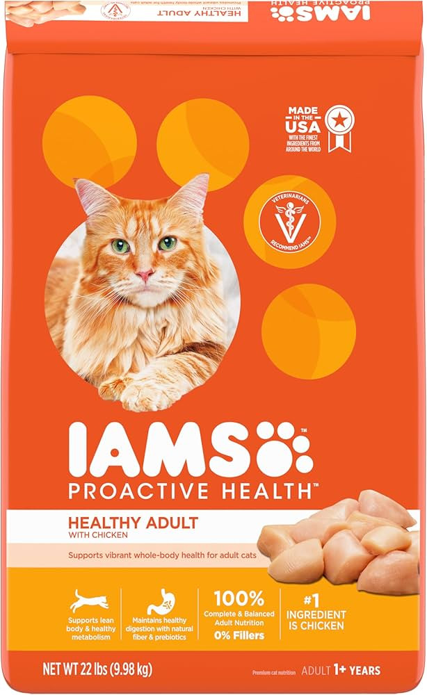 IAMS Proactive Health Healthy Adult Dry Cat Food with Chicken, 22 lb. Bag | Amazon (US)