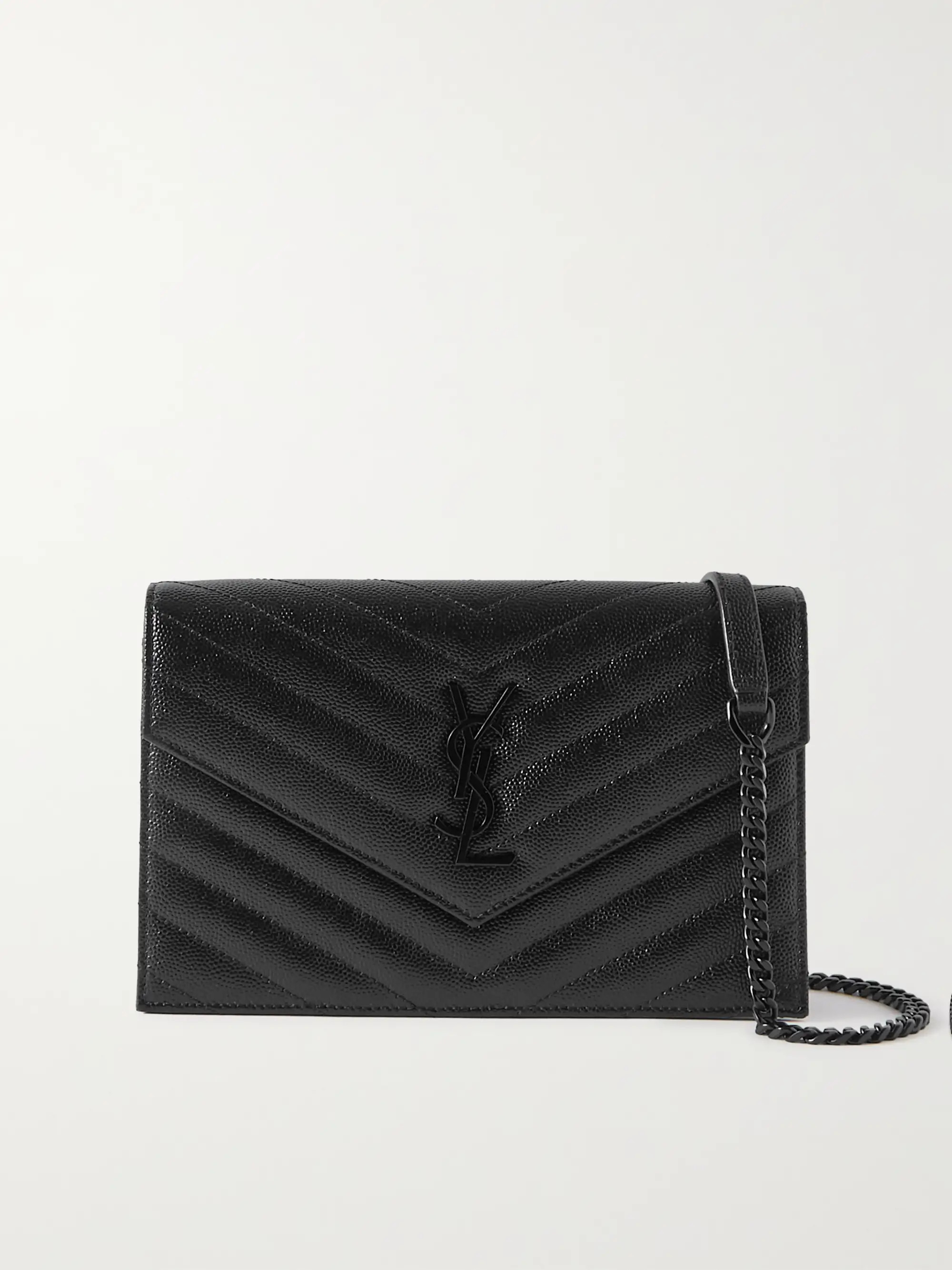 Cassandre Envelope Chain matelass\u00e9 textured-leather wallet | NET-A-PORTER (US)