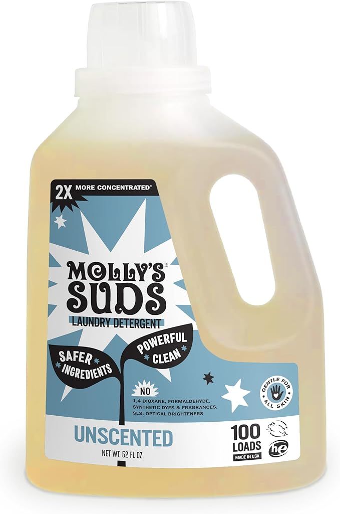 Molly's Suds Liquid Laundry Detergent | Natural Laundry Detergent Soap for Sensitive Skin | 2x Co... | Amazon (US)