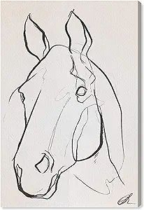 Wynwood Studio Animals Wall Art Canvas Prints 'Stallion Sketch III' Home Décor, 24" x 36", Black... | Amazon (US)