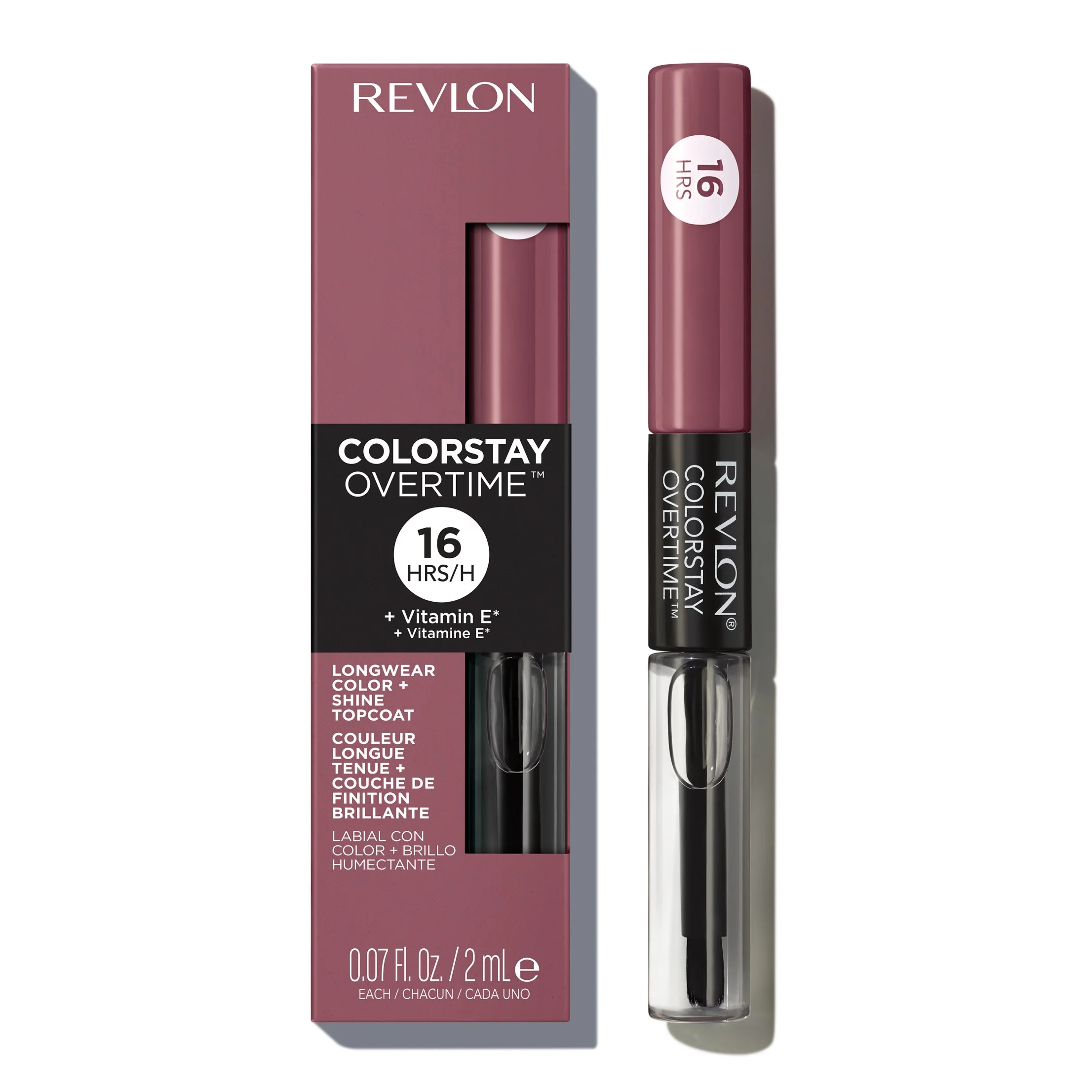 Revlon ColorStay Overtime Longwearing Gloss Lipstick with Vitamin E, 370 Everlasting Rum, 0.07 fl... | Walmart (US)