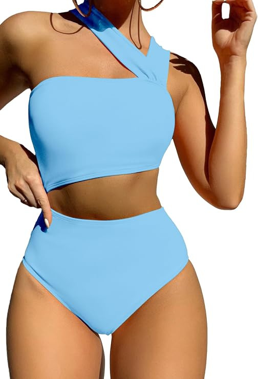 Lilosy Lace Up Open Back Cutout One Piece Swimsuit Cheeky String Tie Side Bathing Suit | Amazon (US)