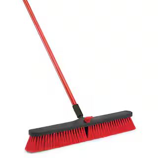 24 in. Multi-Surface Push Broom with Steel Handle | The Home Depot