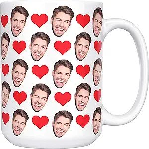 Custom Face Coffee Mugs Multiple Faces 15 oz with Hearts, Your Photo on Coffee Mug for Men Women ... | Amazon (US)