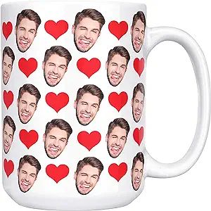 Custom Face Coffee Mugs Multiple Faces 15 oz with Hearts, Your Photo on Coffee Mug for Men Women ... | Amazon (US)