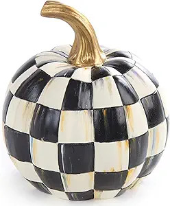 MACKENZIE-CHILDS Courtly Check Black-and-White Mini Decorative Pumpkin for Fall Decor, Autumn Dec... | Amazon (US)