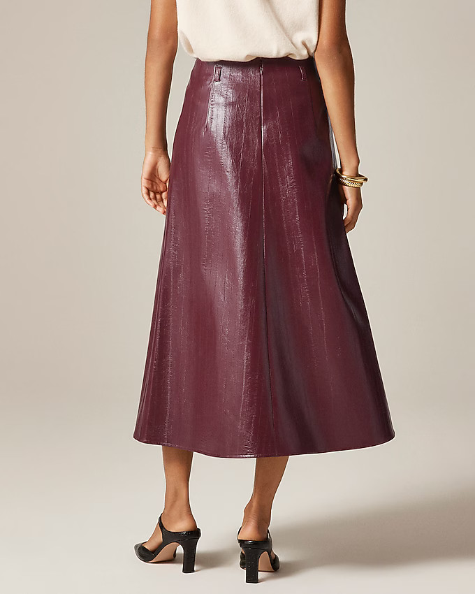 Collection A-line skirt in faux eel-skin leather | J. Crew US