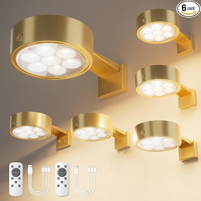 VOLISUN Picture Lights for Wall, 4000mAh Rechargeable Picture Light Battery Operated, 3 Color Tem... | Amazon (US)