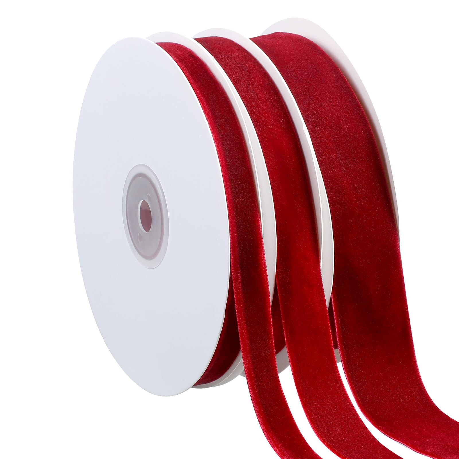 Jutom 3 Rolls Christmas Vintage Velvet Ribbon Vintage Solid Color Velvet Ribbon for Christmas Wed... | Amazon (US)