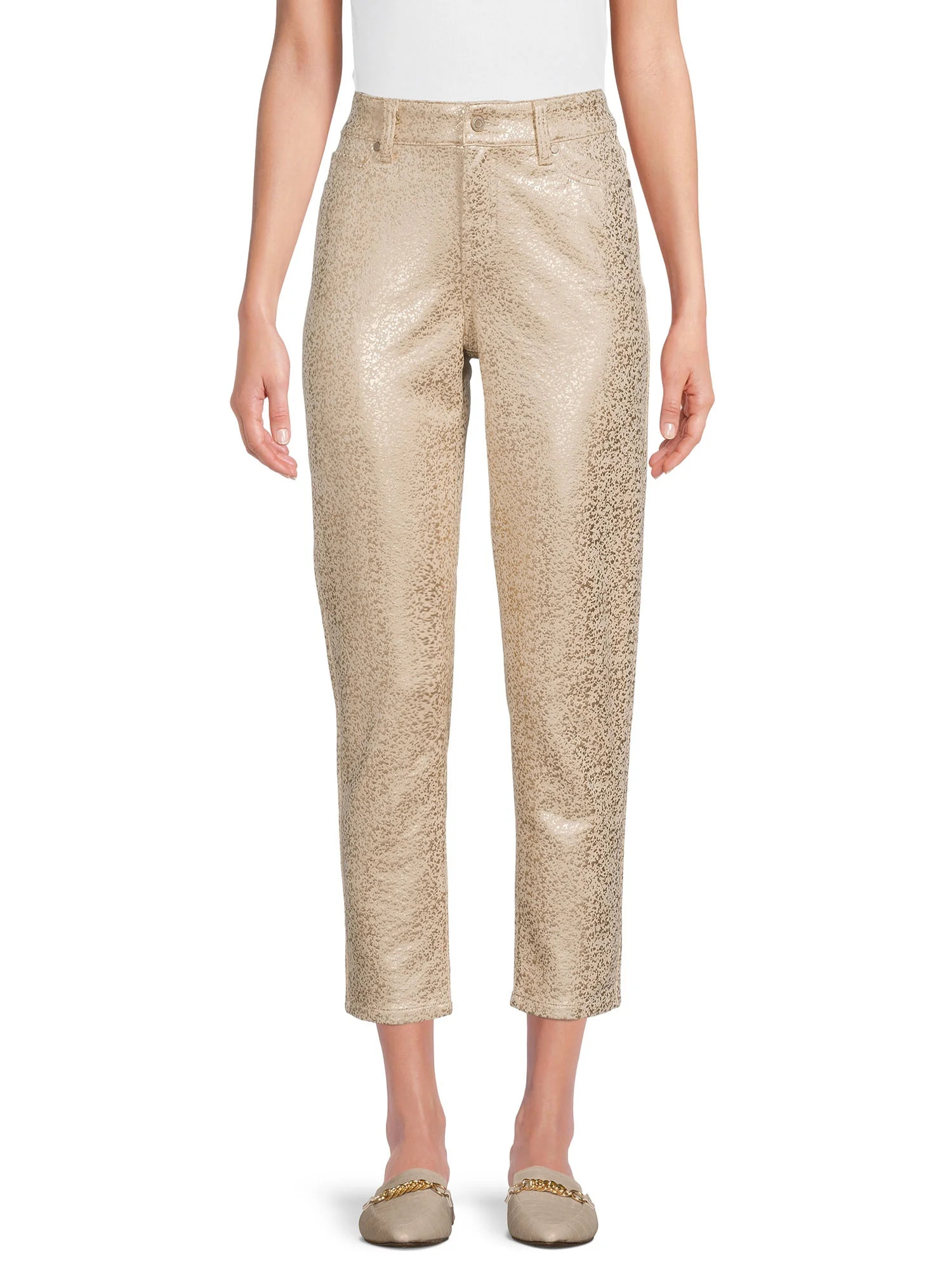 Time and Tru Women's Metallic Cargo Pants - Walmart.com | Walmart (US)