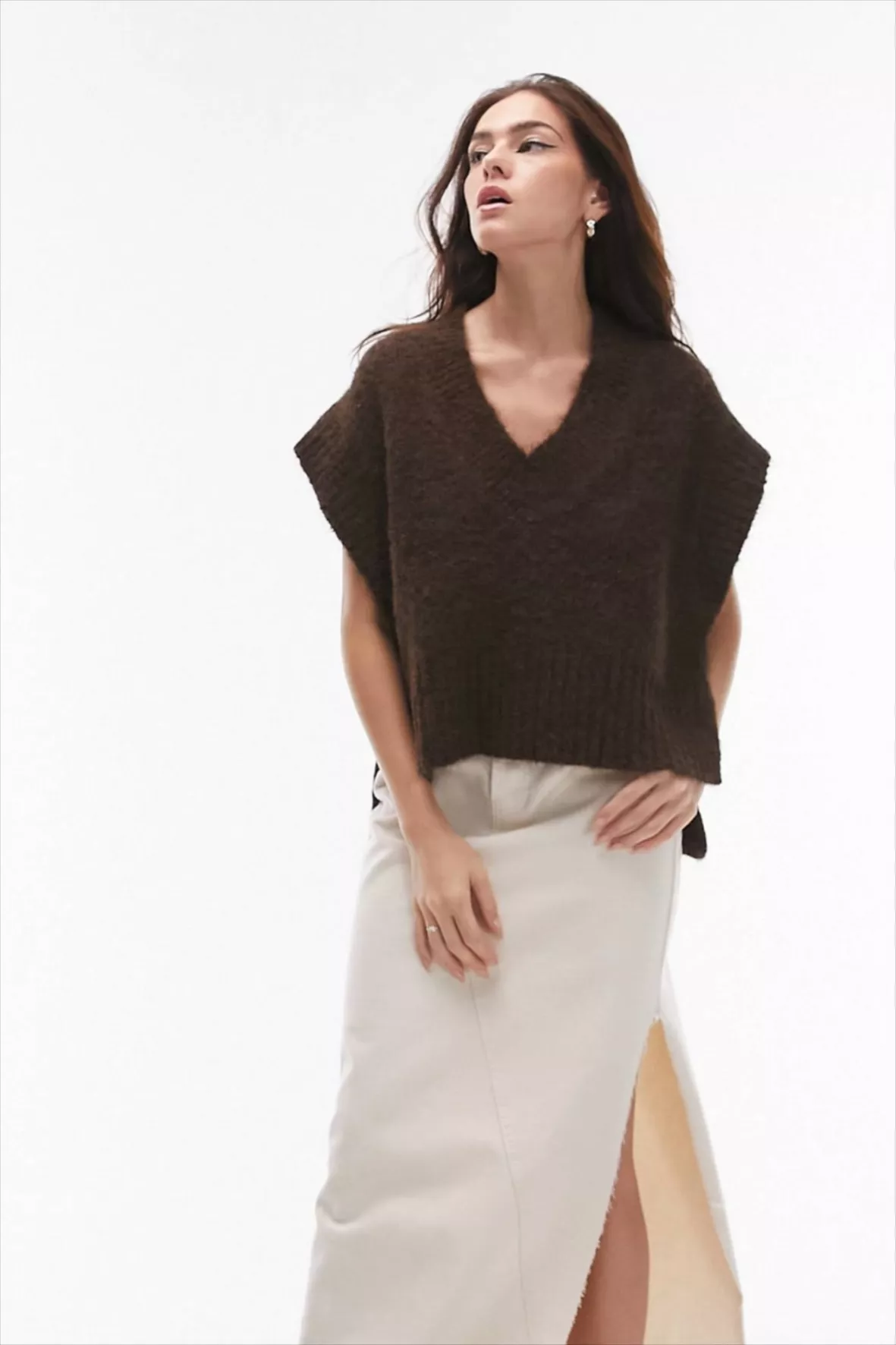 Topshop knitted v-neck fluffy tank … curated on LTK