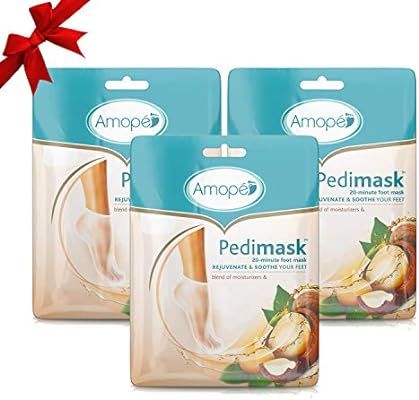 Amope Pedimask Foot Sock Mask (1 Pair), Macadamia Oil Essence (Pack of 3) | Amazon (US)