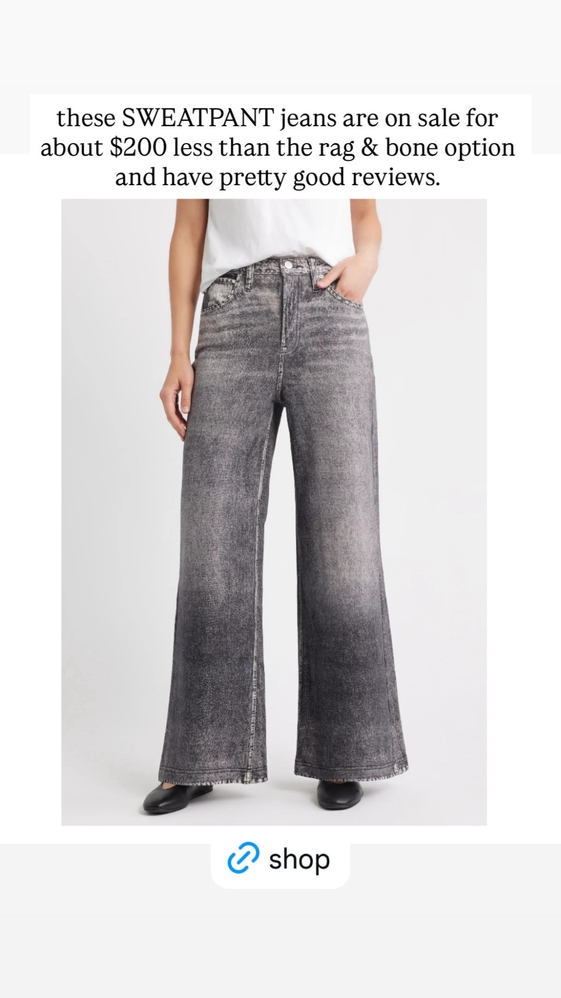 these SWEATPANT jeans are on sale for about $200 less than the rag & bone option and have pretty good reviews.