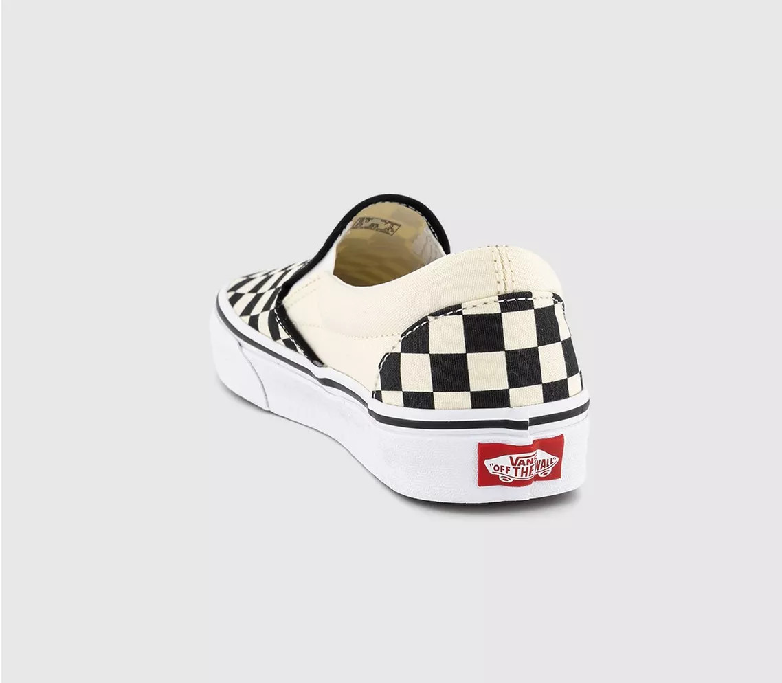 Vans Classic Slip On Trainers Black White Check - Unisex Sports | Office Shoes (UK)
