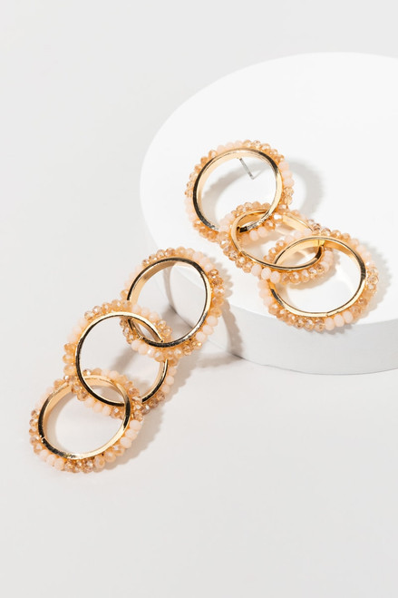 Betty Looped Glass Bead Circle Earrings | Francesca's