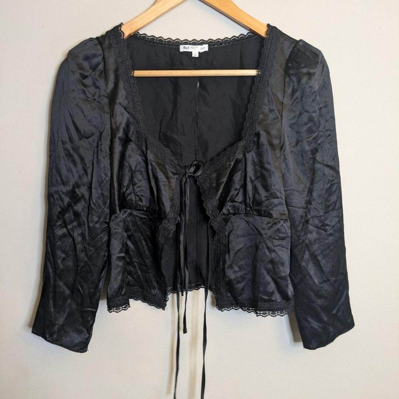 Reformation Women's Blouse - Black - 2 | Depop US