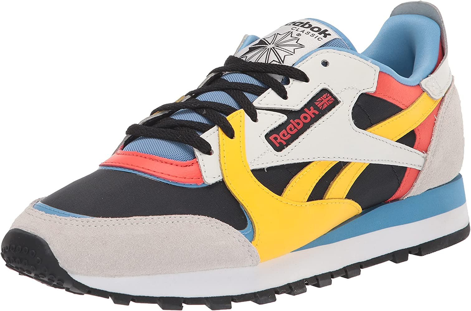 Reebok unisex adult Classic Leather Sneaker, Black/Pure Grey/Essential Blue, 14.5 Women 13 Men US | Amazon (US)
