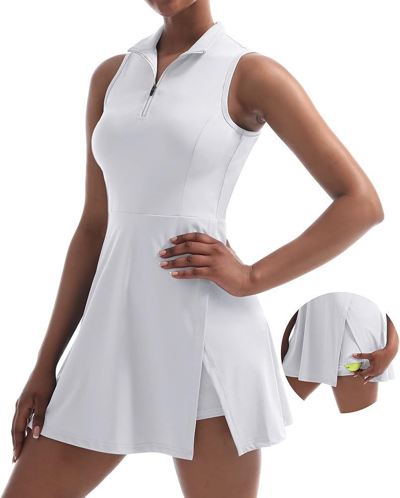 CUGOAO Womens Tennis Dress Golf Dress Workout Dress with Shorts and Pockets for Sleeveless Athlet... | Amazon (US)