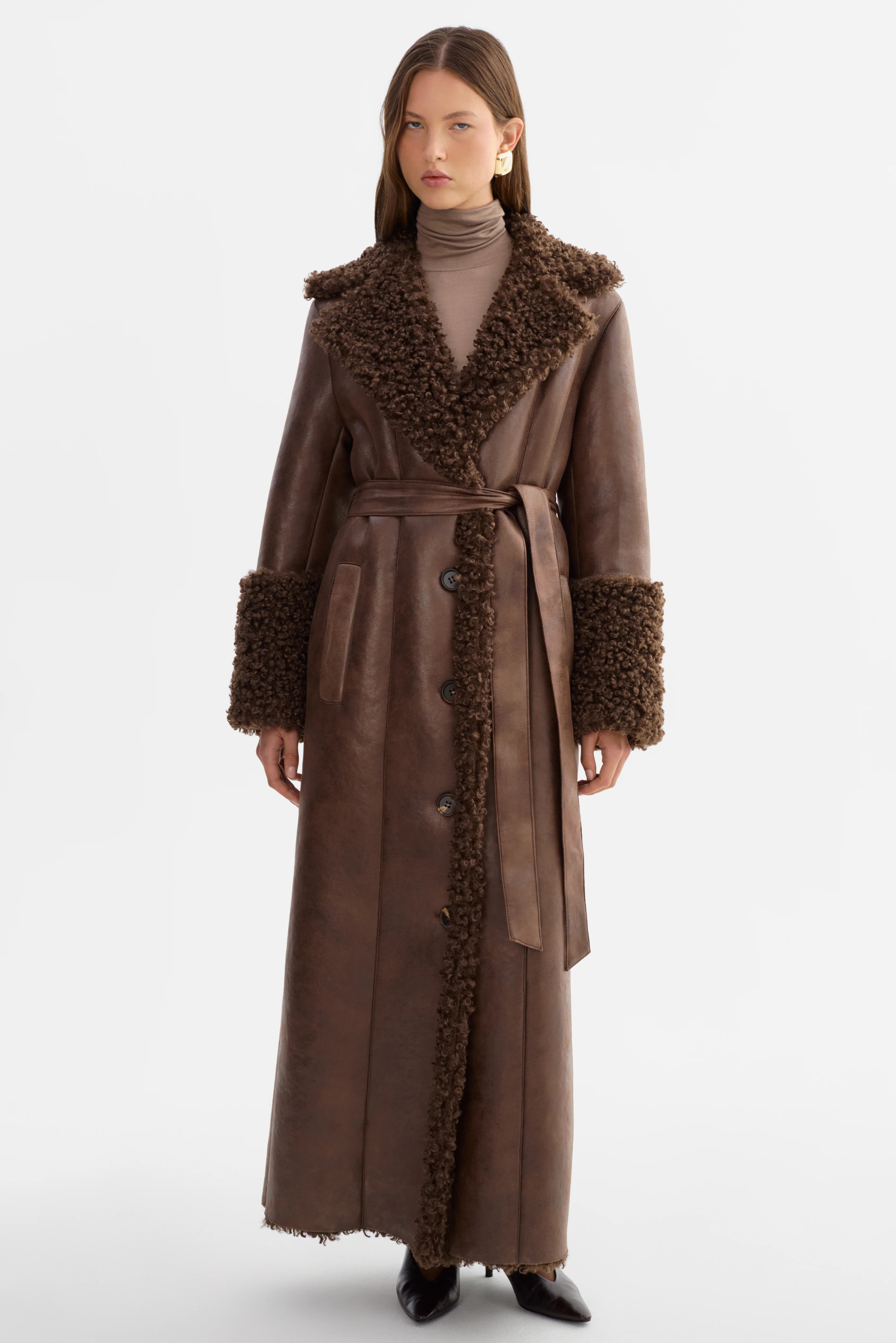 POLLY | Mixed Media Maxi Coat | LAMARQUE