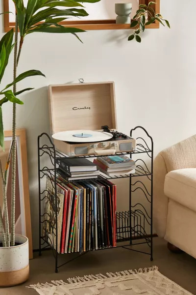 Vinyl Record Storage Shelf in Black at Urban Outfitters | Urban Outfitters (US and RoW)