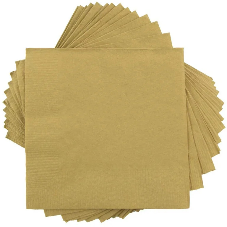 JAM Paper Medium Lunch Napkins, 6 1/2 x 6 1/2, Gold, 40/Pack | Walmart (US)