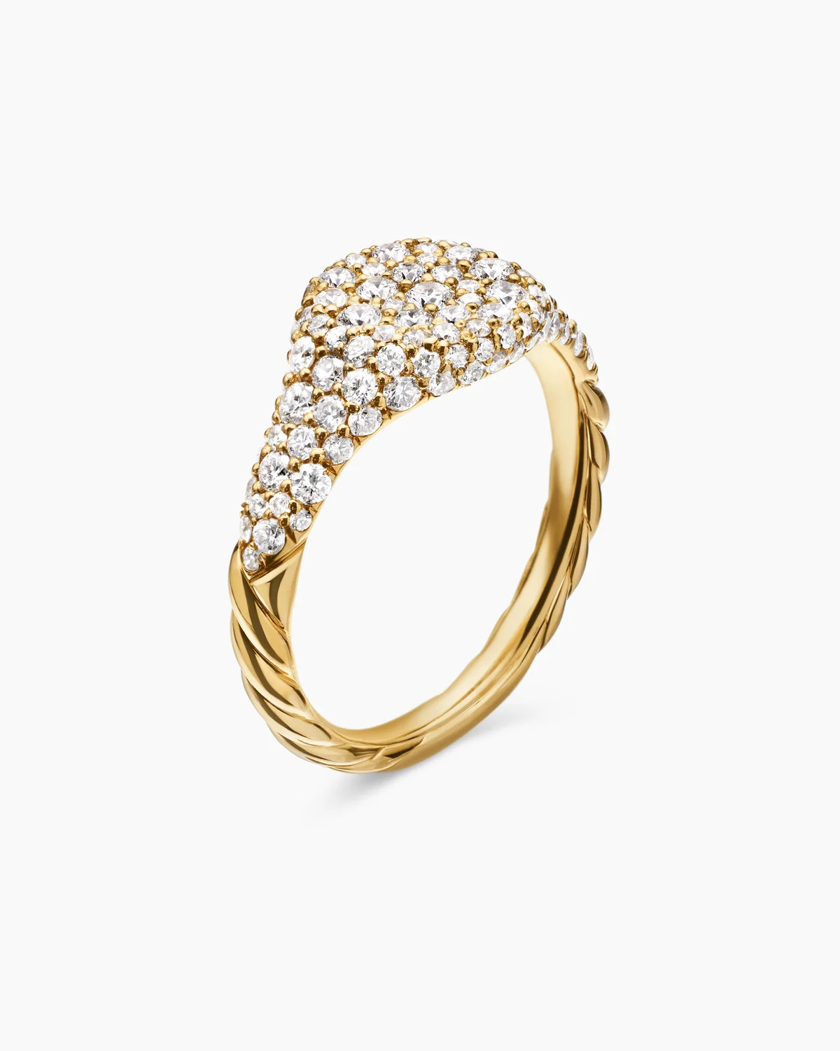 David Yurman | Petite Pavé Pinky Ring in 18K Yellow Gold, 7mm | David Yurman