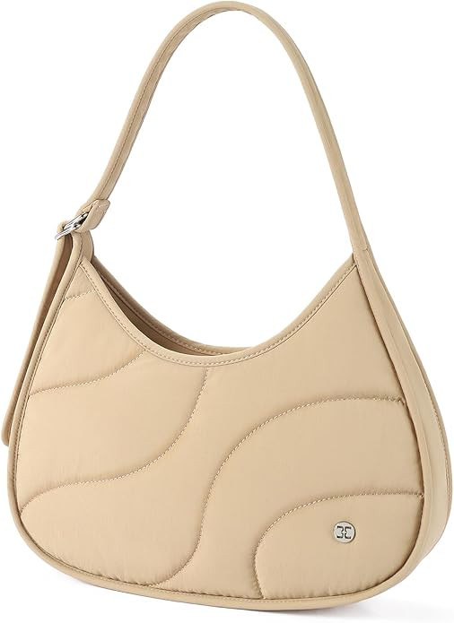 Telena Shoulder Bag Puffer Crescent Bags for Women Quilted Hobo Handbags Lightweight Clutch Purse | Amazon (US)