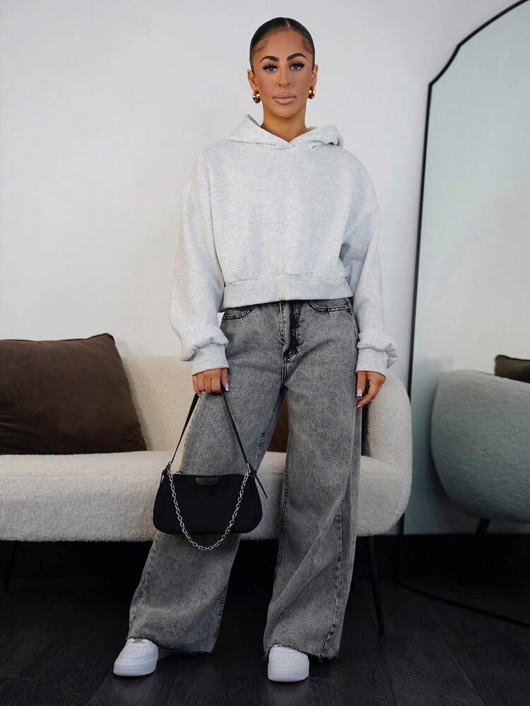 SAYEHFBABY Women's Plain Simple Denim Trousers For Daily Wear Y2k | SHEIN