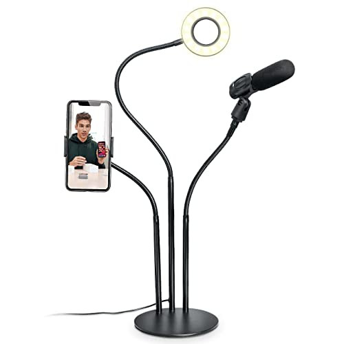 Bower 24 inch Flexible Ring Light Kit with Phone Holder, Mic Holder, in-Line Remote | USB Powered 3 Color Modes 10 Brightness Levels Perfect for Instagram, Vlogging, Social Media Video Recording | Amazon (US)