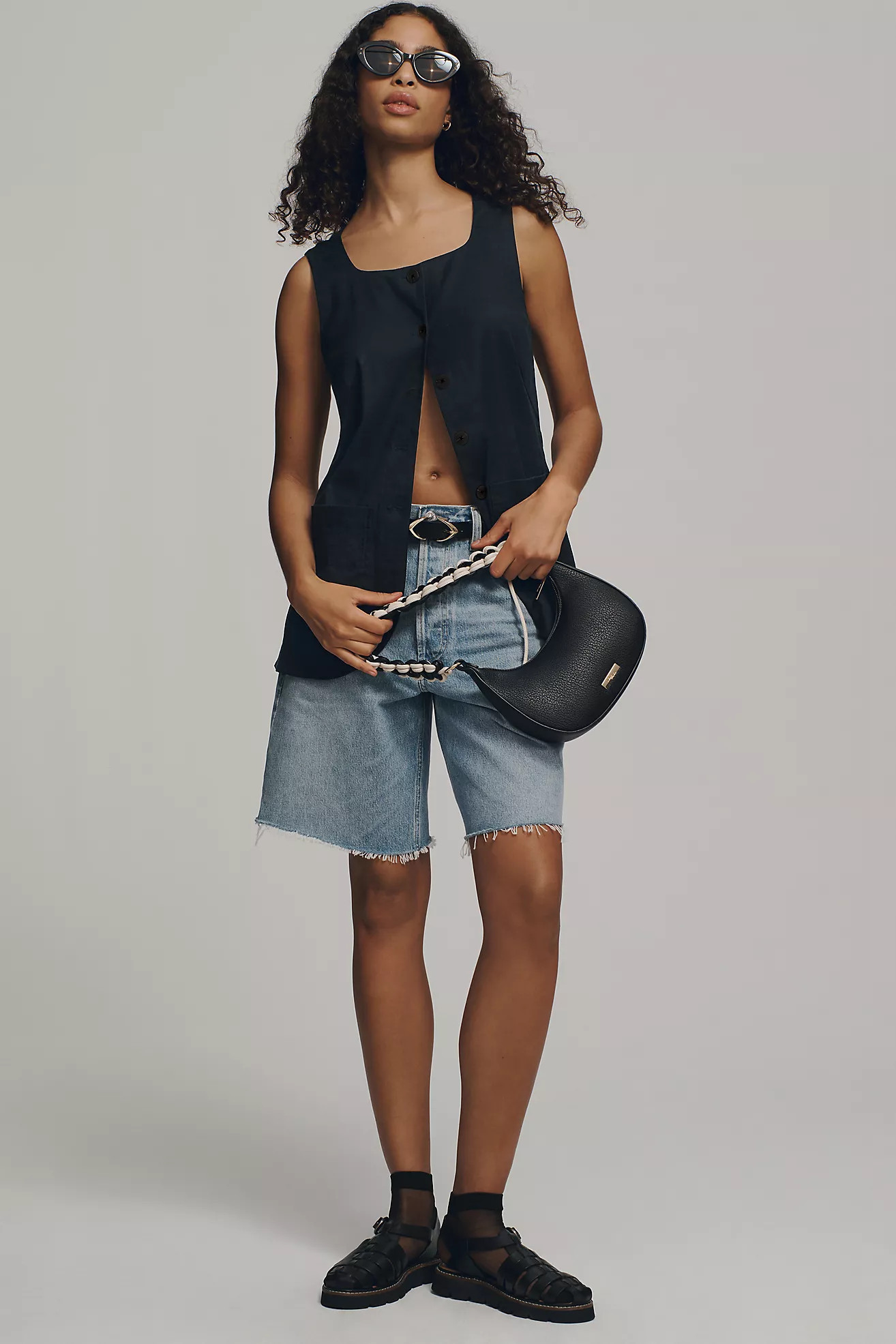 Maeve Mod Linen Square-Neck Vest | Anthropologie (US)