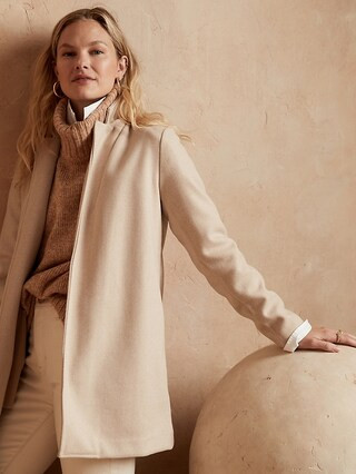 Knit Brushed Long Blazer | Banana Republic Factory