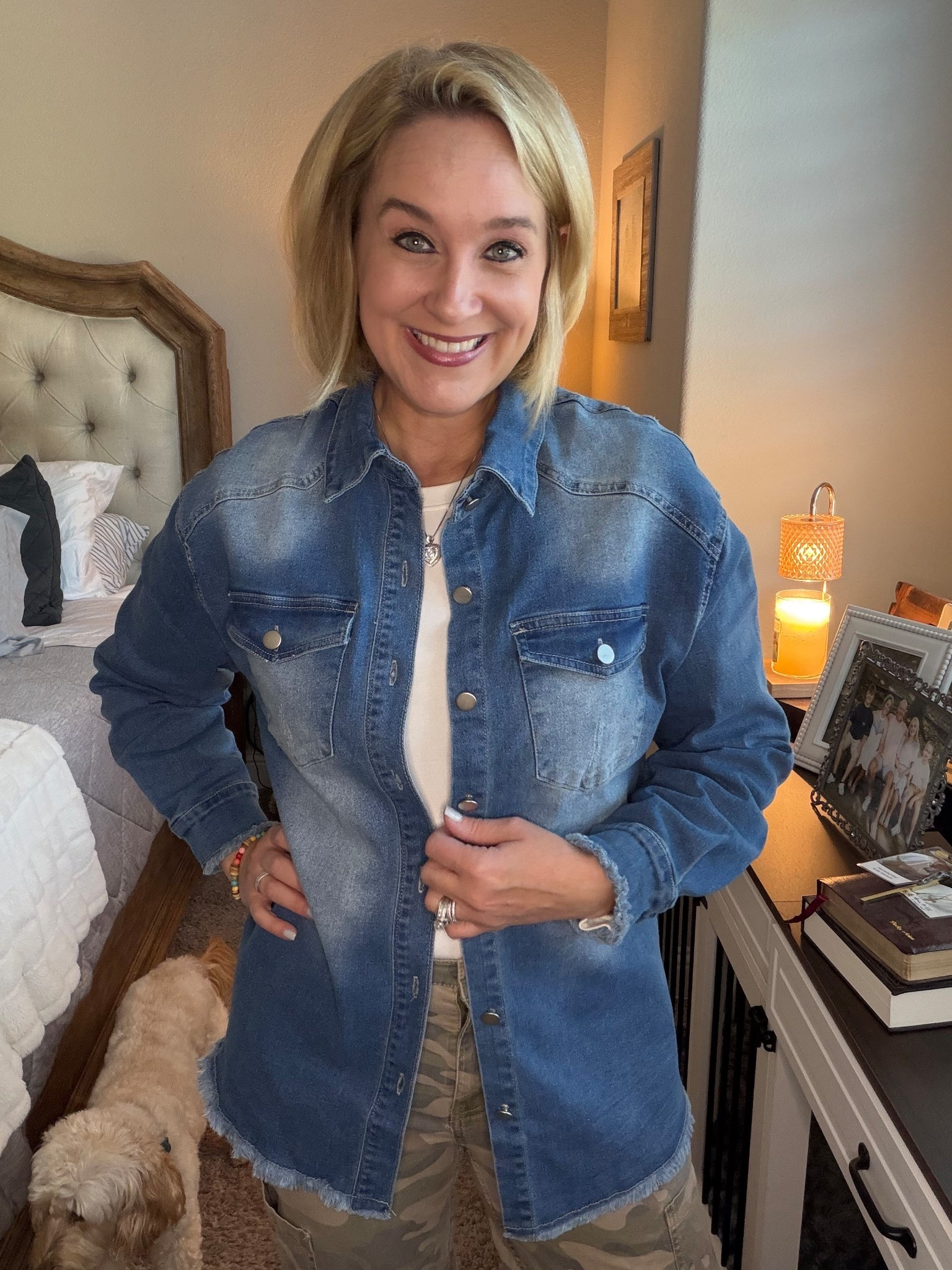 Denim Shacket? YES PLEASE! 

Fringed detail and distressed color. It’s time to ditch the old Jean jacket and upgrade to this trendy piece 💕



#LTKSeasonal #LTKFindsUnder100 #LTKOver40