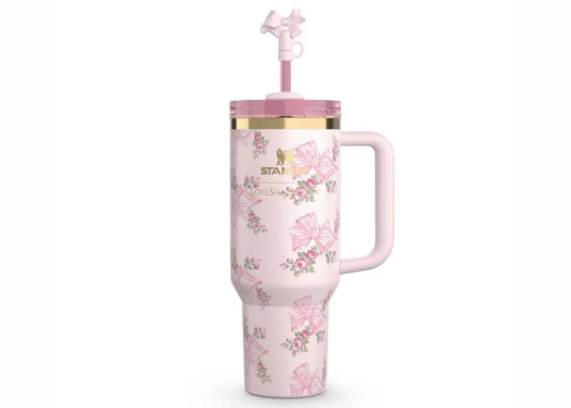 Stanley x LoveShackFancy Flowstate Quencher 40oz Tumbler Pink Mink | StockX
