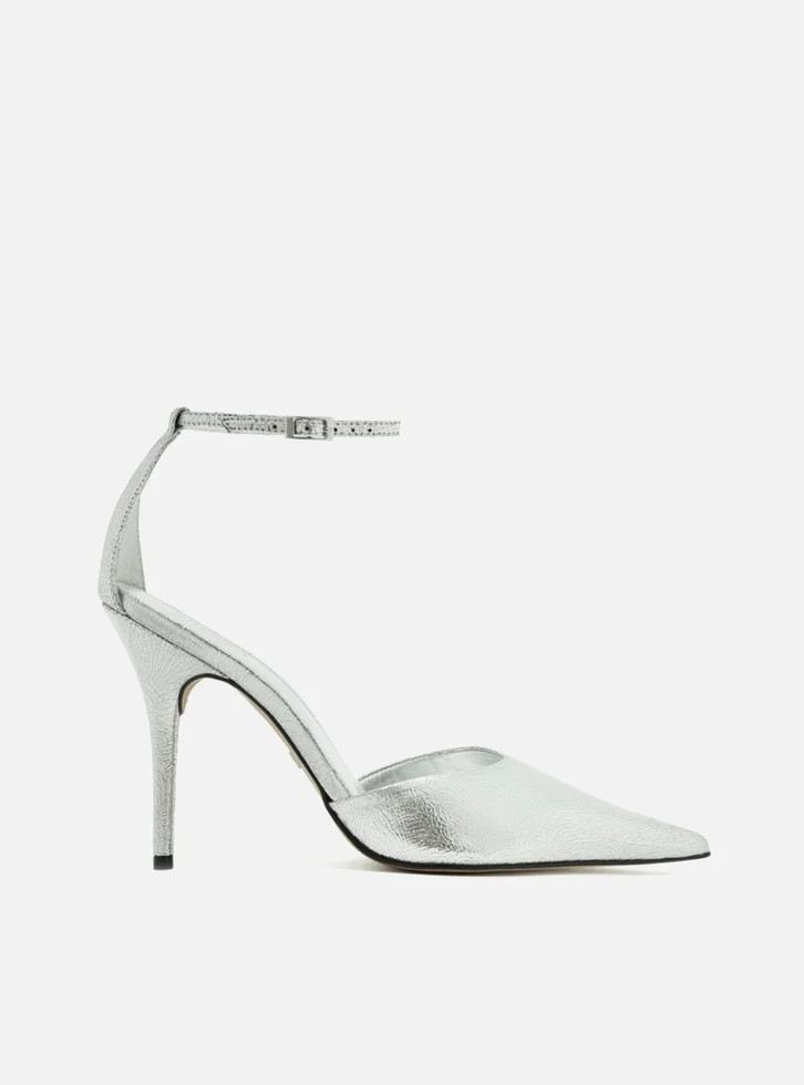 Scarpin Prateado Arezzo Couro Salto Fino Silver | ZZ Mall (BR)