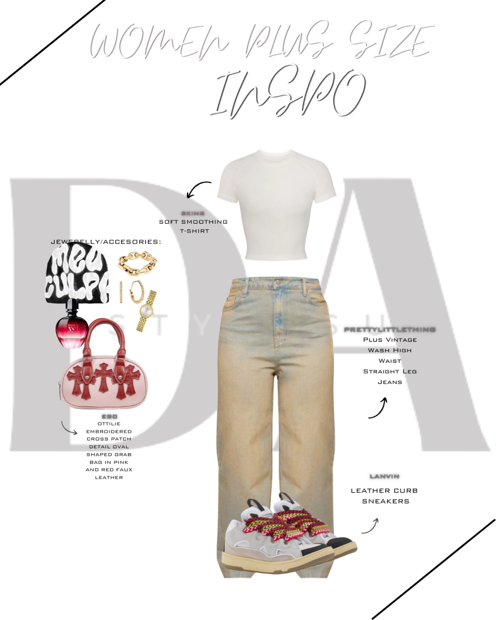 Plus size women outfit
(By dastylesu)










Tags:
Vintage jeans,washed jeans,skims top,pretty little thing top,plt,lanvin sneakers,ego bag,pink bag white top


#LTKshoecrush #LTKplussize #LTKstyletip