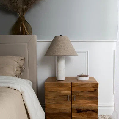 , Cylinder White Marble Base Table Lamp | Wayfair Professional