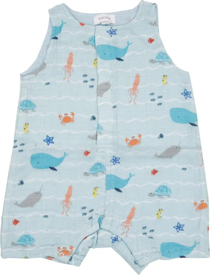 Angel Dear Undersea Stripe Organic Cotton Bubble Romper | Nordstrom | Nordstrom