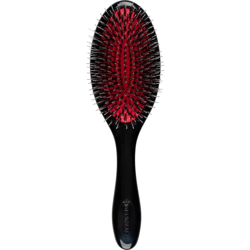 DENMAN D81M Medium Style & Shine Nylon & Natural Boar Bristle Finishing Brush in Boar Bristles Black at Nordstrom | Nordstrom