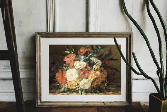 Flowers Painting Floral Print Flowers Still Life Farmhouse - Etsy | Etsy (US)
