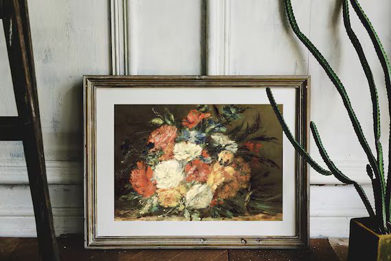 Flowers Painting Floral Print Flowers Still Life Farmhouse - Etsy | Etsy (US)