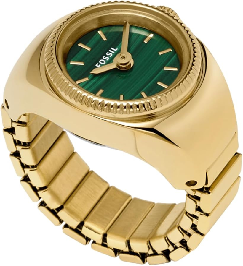 Fossil Women's Watch Ring, Quartz Stainless Steel Two-Hand Ring Watch for Women | Amazon (US)