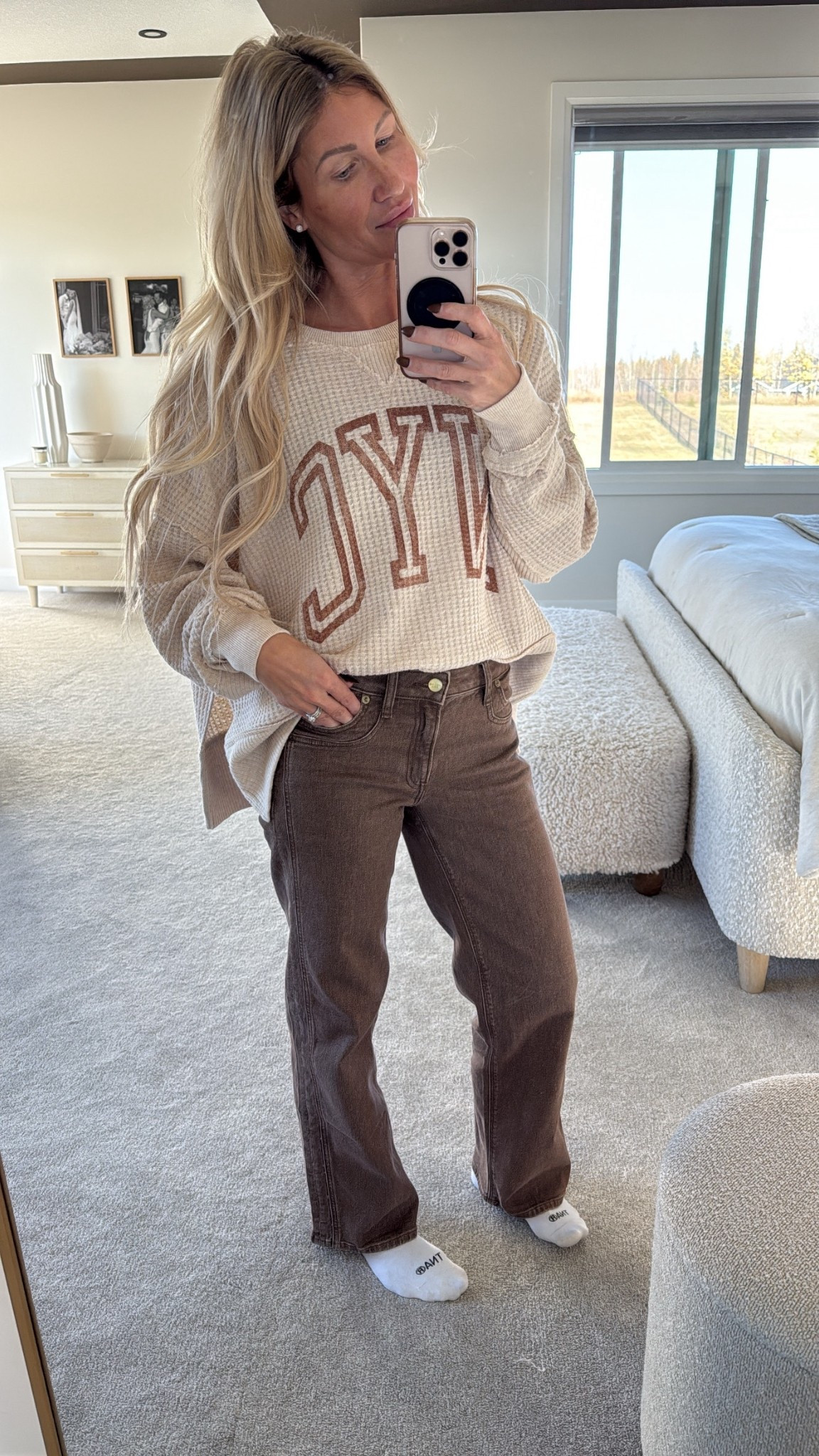 Love love this look. Top is very oversized I’m wearing xs and jeans are so cute . Love the detailing - love the wash. Comfy and also have stretch 

#LTKstyletip #LTKfall #LTKcanada