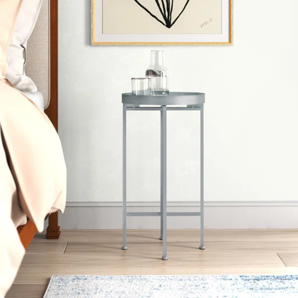 Alvis 25.8'' Tall Tray Top Cross Legs End Table | Wayfair North America