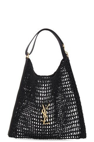 Saint Laurent Raffia Bag in Black | FWRD 