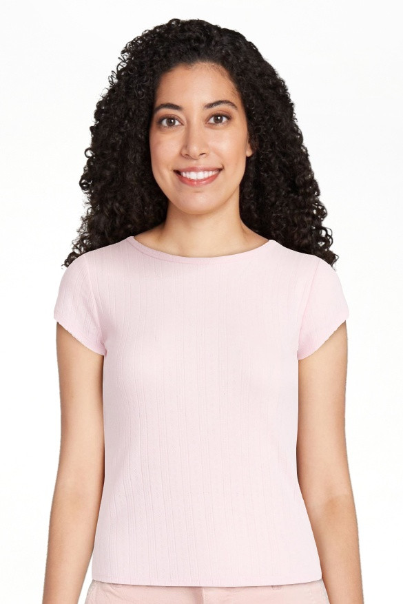 Free Assembly Women's and Women's Plus Pointelle Mini Tee with Short Sleeves, Sizes XS-4X | Walmart (US)